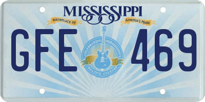 MS license plate GFE469