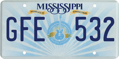 MS license plate GFE532