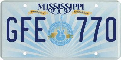 MS license plate GFE770