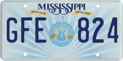 MS license plate GFE824