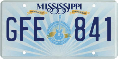 MS license plate GFE841