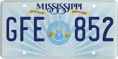 MS license plate GFE852