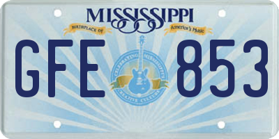 MS license plate GFE853