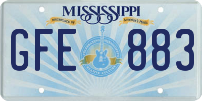 MS license plate GFE883