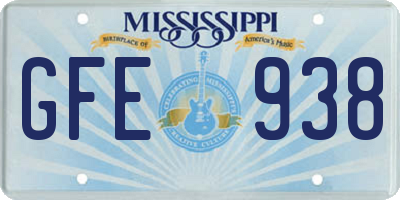 MS license plate GFE938