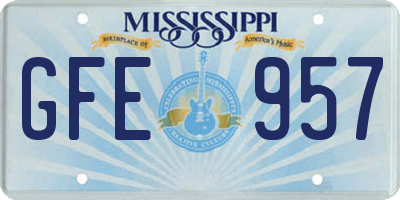 MS license plate GFE957