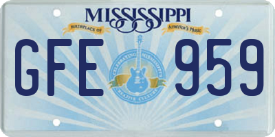 MS license plate GFE959