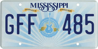 MS license plate GFF485