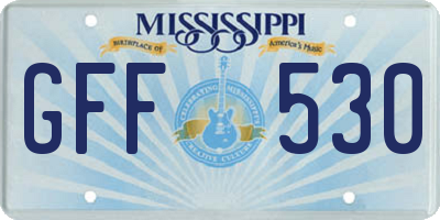 MS license plate GFF530