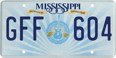 MS license plate GFF604