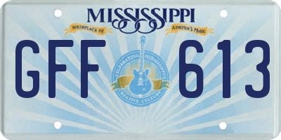 MS license plate GFF613