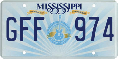 MS license plate GFF974