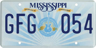 MS license plate GFG054