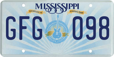 MS license plate GFG098