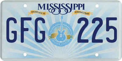 MS license plate GFG225