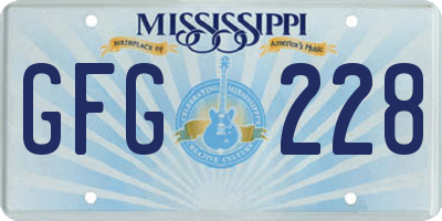 MS license plate GFG228