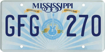 MS license plate GFG270
