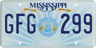 MS license plate GFG299