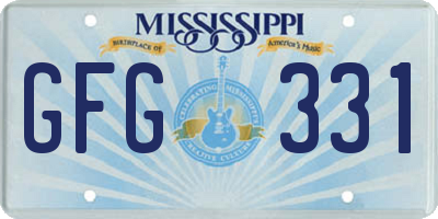 MS license plate GFG331