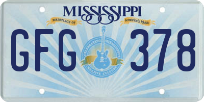 MS license plate GFG378