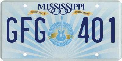 MS license plate GFG401