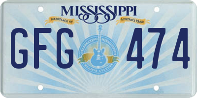 MS license plate GFG474