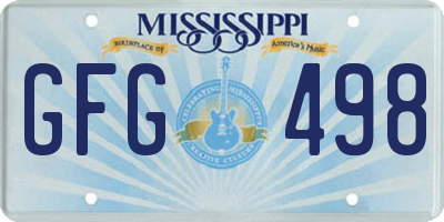 MS license plate GFG498