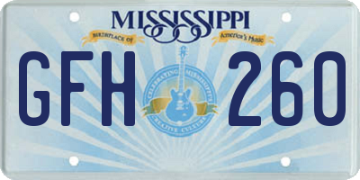 MS license plate GFH260