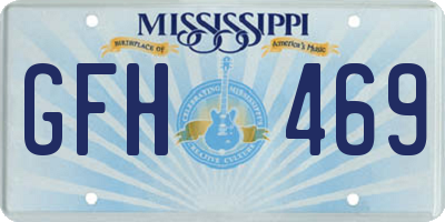 MS license plate GFH469