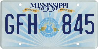 MS license plate GFH845