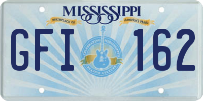MS license plate GFI162