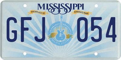 MS license plate GFJ054