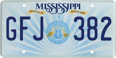 MS license plate GFJ382
