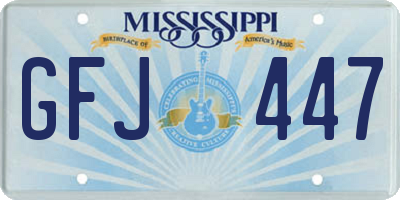 MS license plate GFJ447