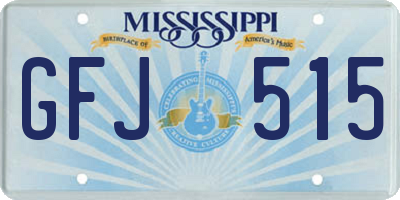 MS license plate GFJ515