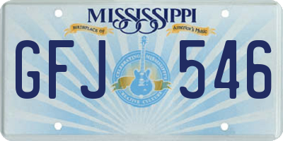 MS license plate GFJ546
