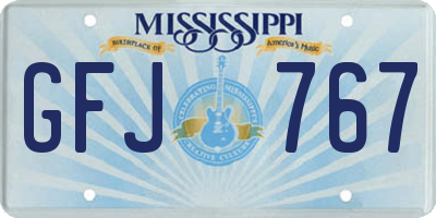 MS license plate GFJ767