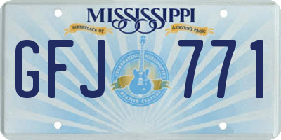 MS license plate GFJ771