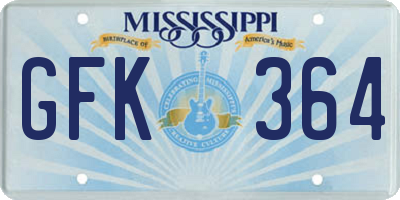 MS license plate GFK364