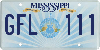 MS license plate GFL111
