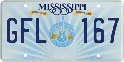 MS license plate GFL167