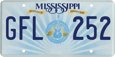 MS license plate GFL252