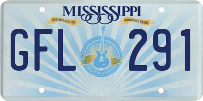 MS license plate GFL291