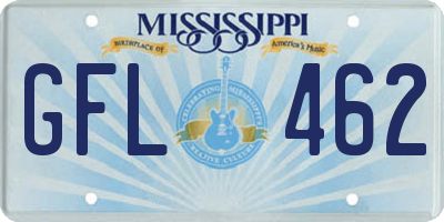 MS license plate GFL462