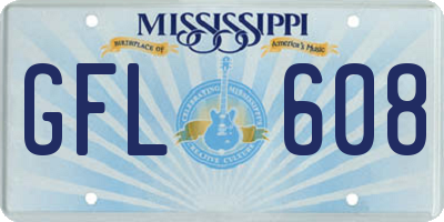 MS license plate GFL608