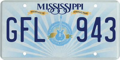 MS license plate GFL943