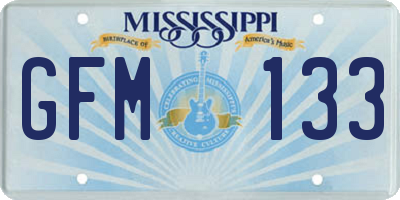 MS license plate GFM133