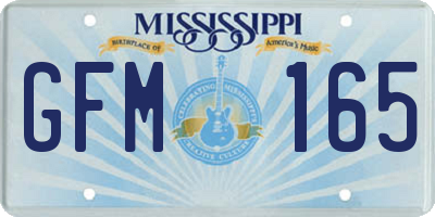 MS license plate GFM165