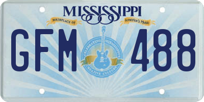 MS license plate GFM488