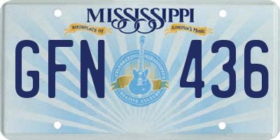 MS license plate GFN436